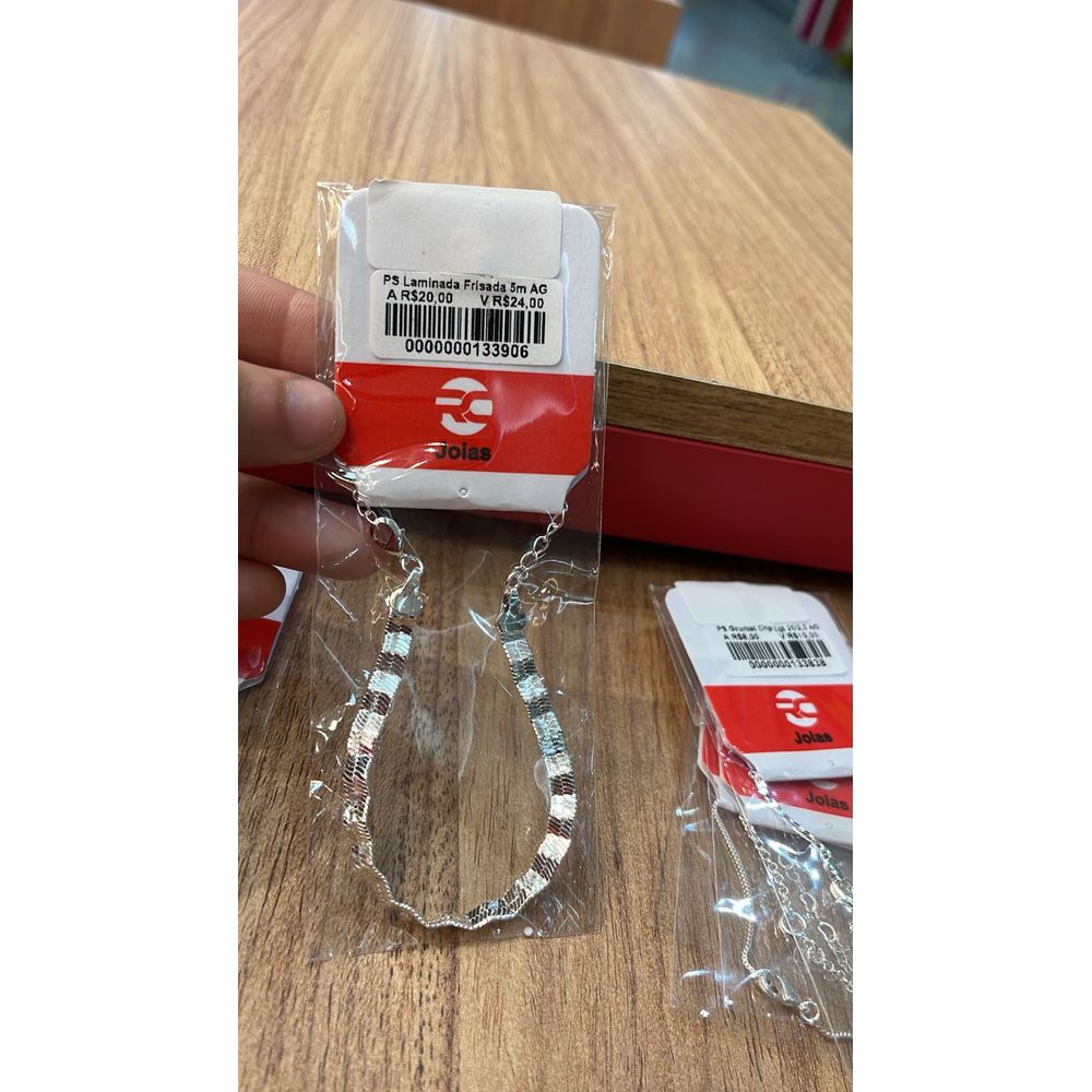 Pulseira Laminada Frisada Banhado A Prata 925 - 00... - RC JOIAS BY RUDI