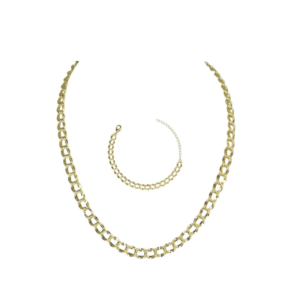 Conjunto Grumet Dois Elo Banhado A Ouro 18K - 0000... - RC JOIAS BY RUDI