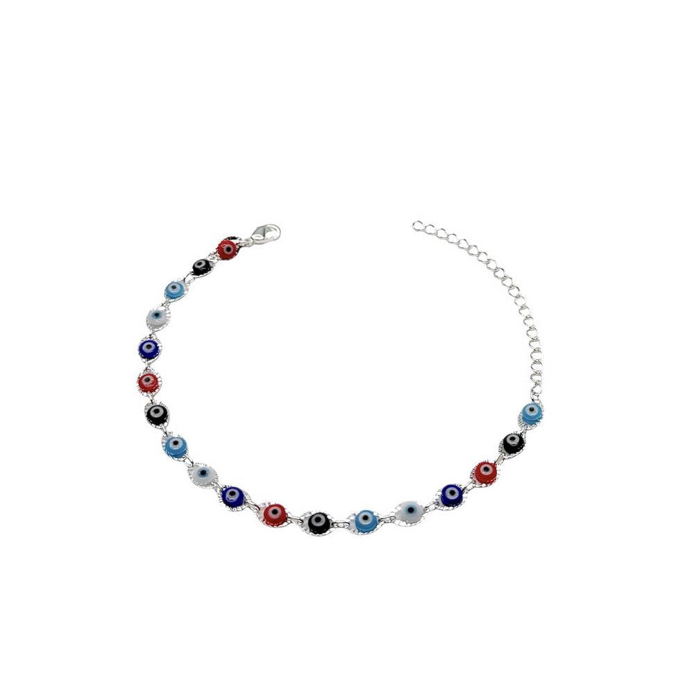 Pulseira Olho Grego Chinês Pequeno Colorido Banhad... - RC JOIAS BY RUDI