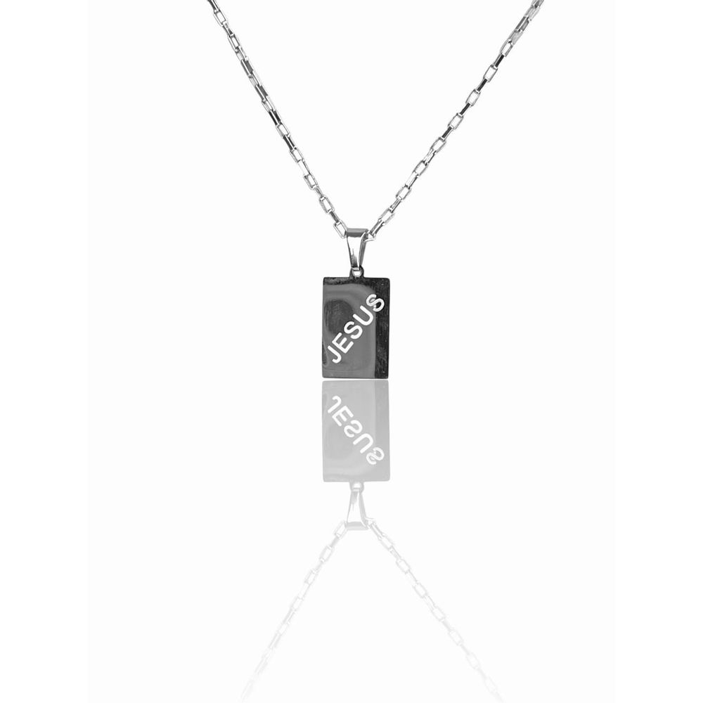 Pingente Placa Jesus 11x17 Aço Inoxidável - 00000... - RC JOIAS BY RUDI