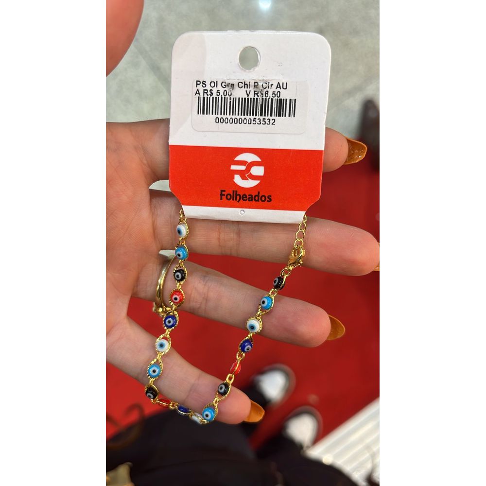 Pulseira Olho Grego Chinês Preto Colorido Banhado ... - RC JOIAS BY RUDI