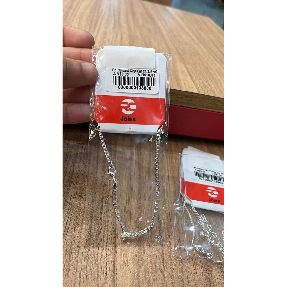 Pulseira Grumet Chapada Banhado A Prata 925 - 0000... - RC JOIAS BY RUDI