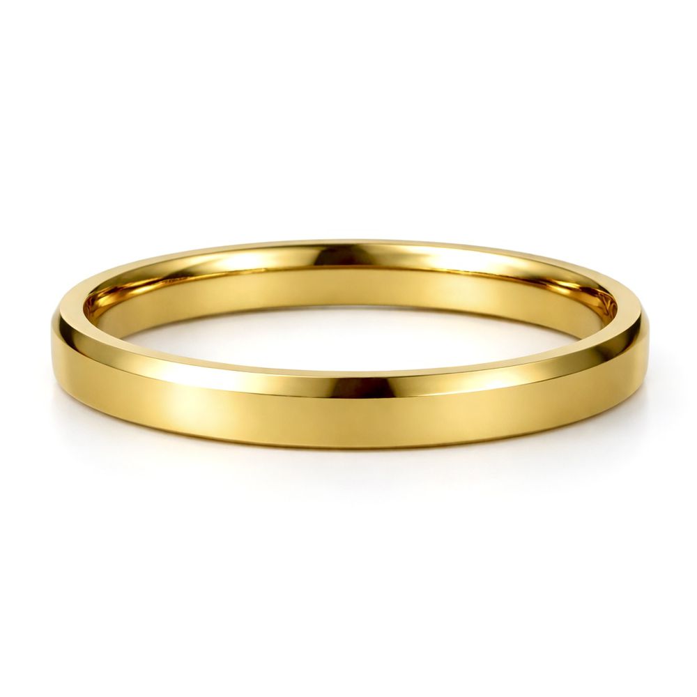 Aliança Reta Chanfrada Aço Dourado - 0000000112840... - RC JOIAS BY RUDI