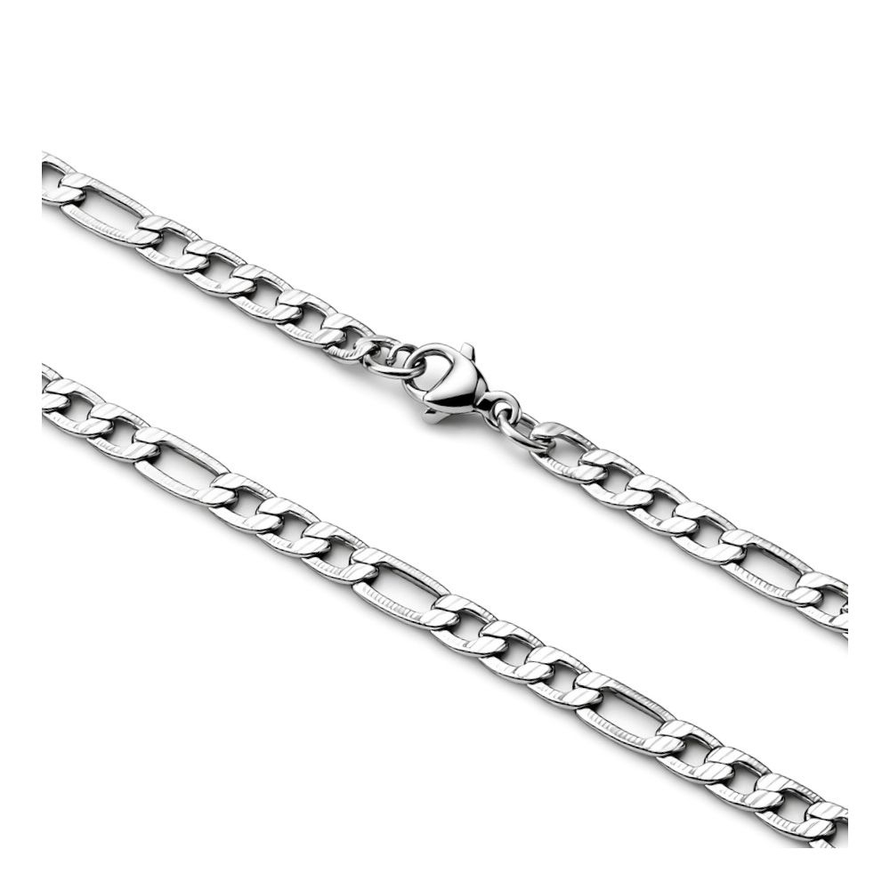 Corrente 3x1 Riscada 4,5 Milímetros Aço Inoxidável... - RC JOIAS BY RUDI