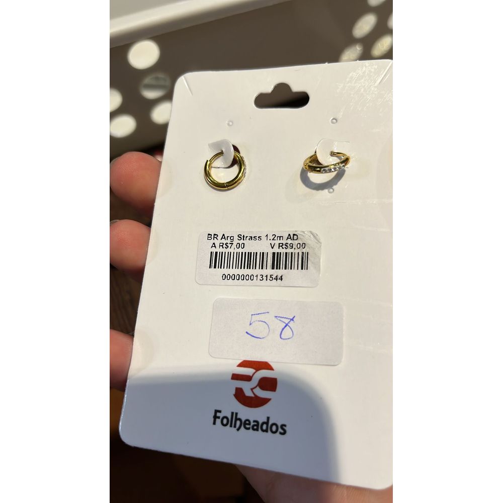 Brinco Argola Strass Aço Dourado - 0000000131544 - RC JOIAS BY RUDI
