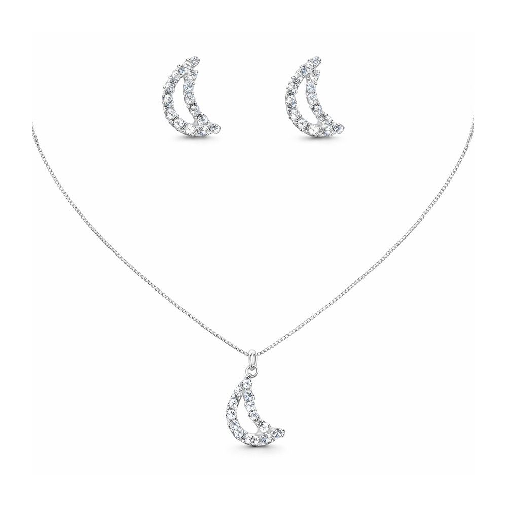 Conjunto Meia Lua Veneziana Stras 46/0.8 Banhado a... - RC JOIAS BY RUDI