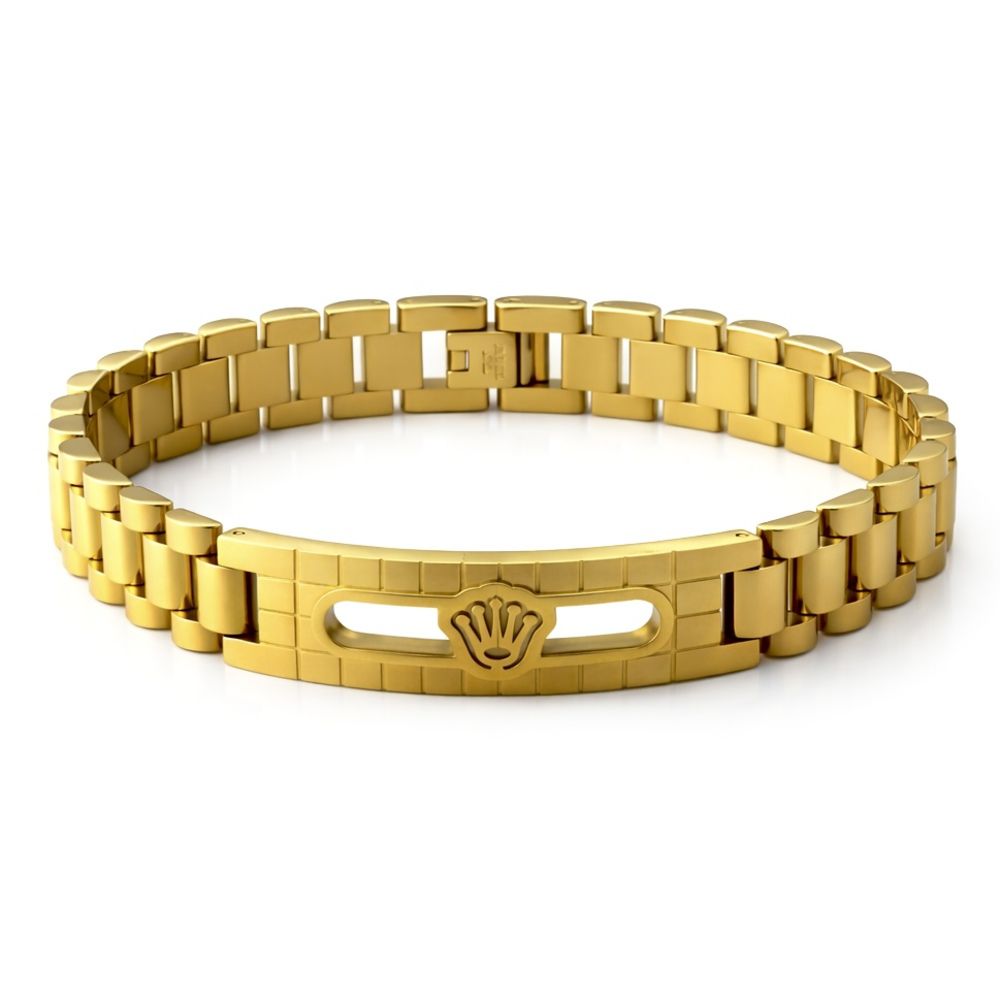 Pulseira Rolex Vazada 15 Milímetros Aço Dourado - ... - RC JOIAS BY RUDI