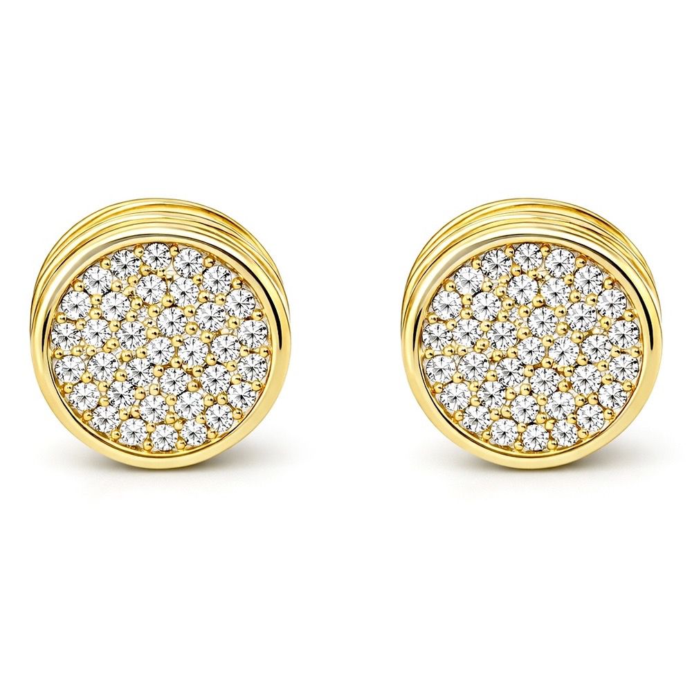 Brinco Matrix Cravejado 11 Milímetros Hipoalergêni... - RC JOIAS BY RUDI