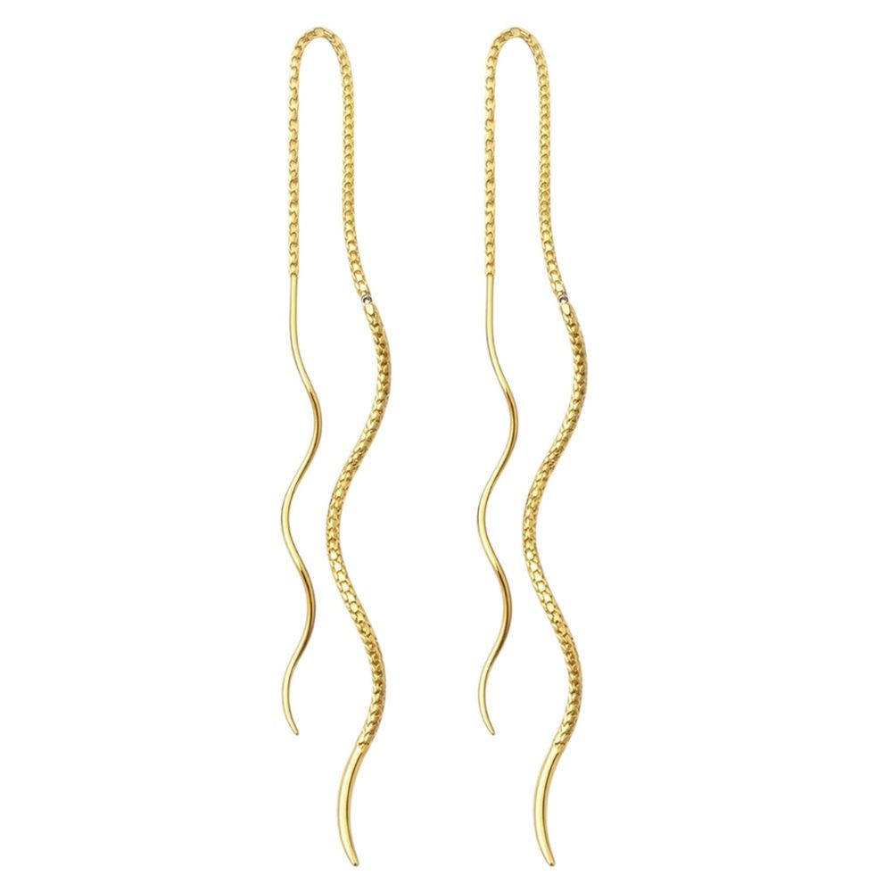Brinco Costura Ondulado Liso Aspero Banhado a ouro... - RC JOIAS BY RUDI