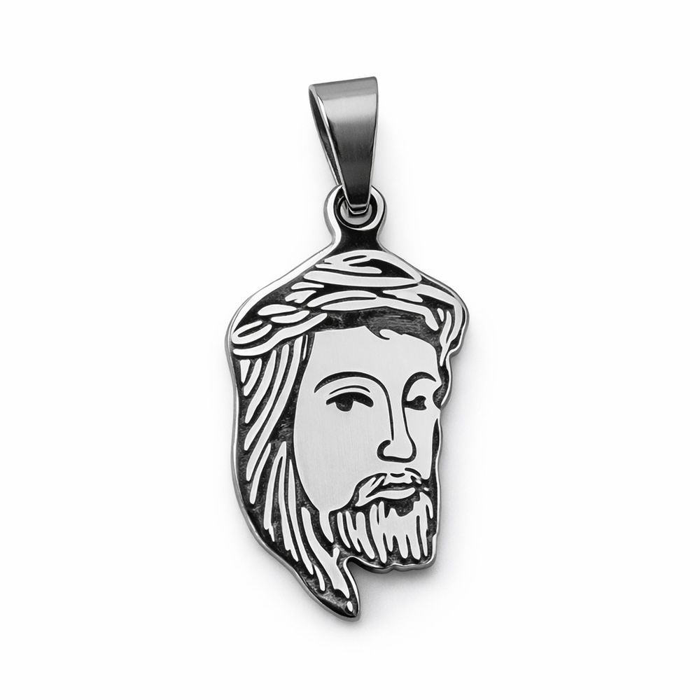Pingente Face de Cristo 12x20 Aço Inoxidável - 000... - RC JOIAS BY RUDI