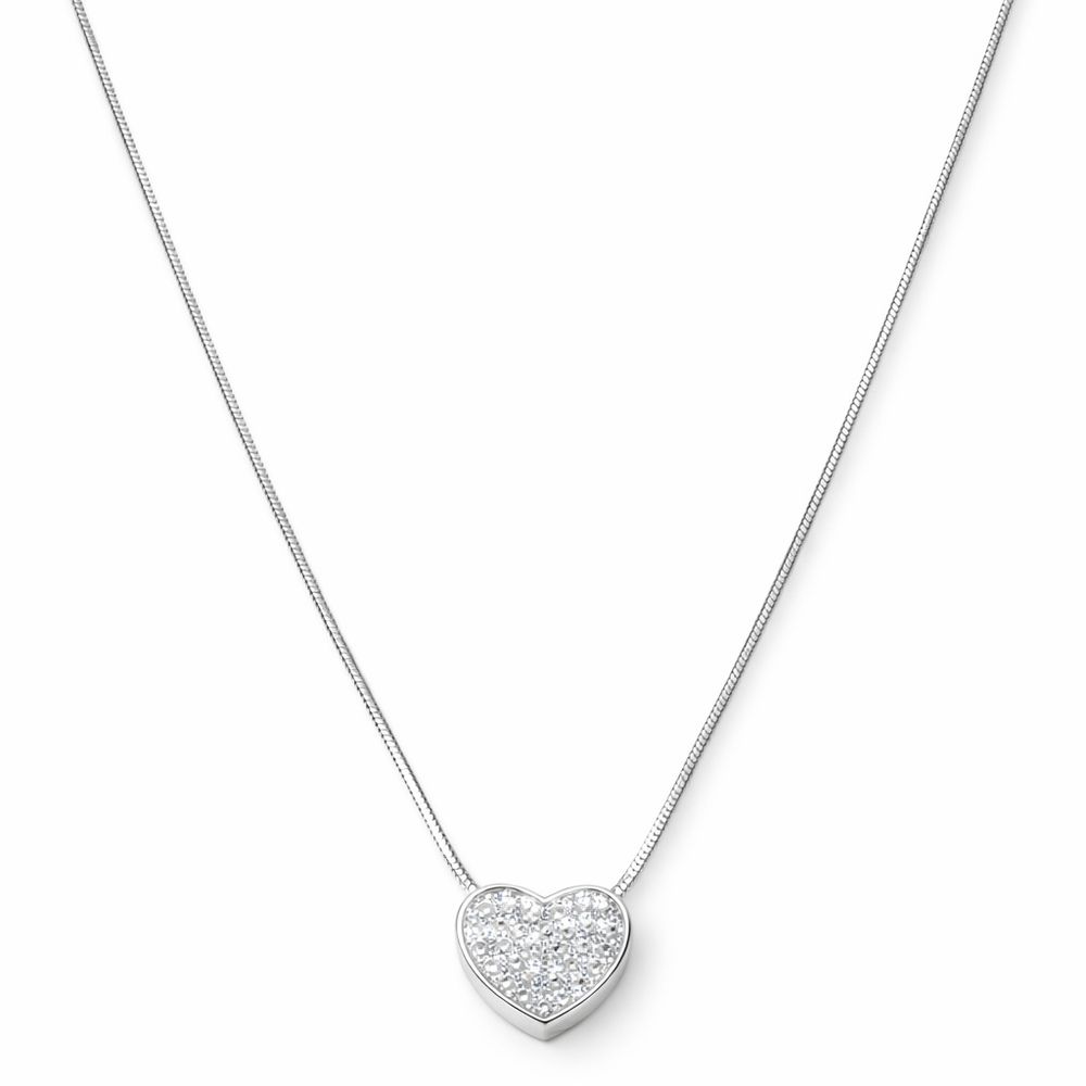 Colar Coração Passante Cravejado Hipoalergênico Ba... - RC JOIAS BY RUDI