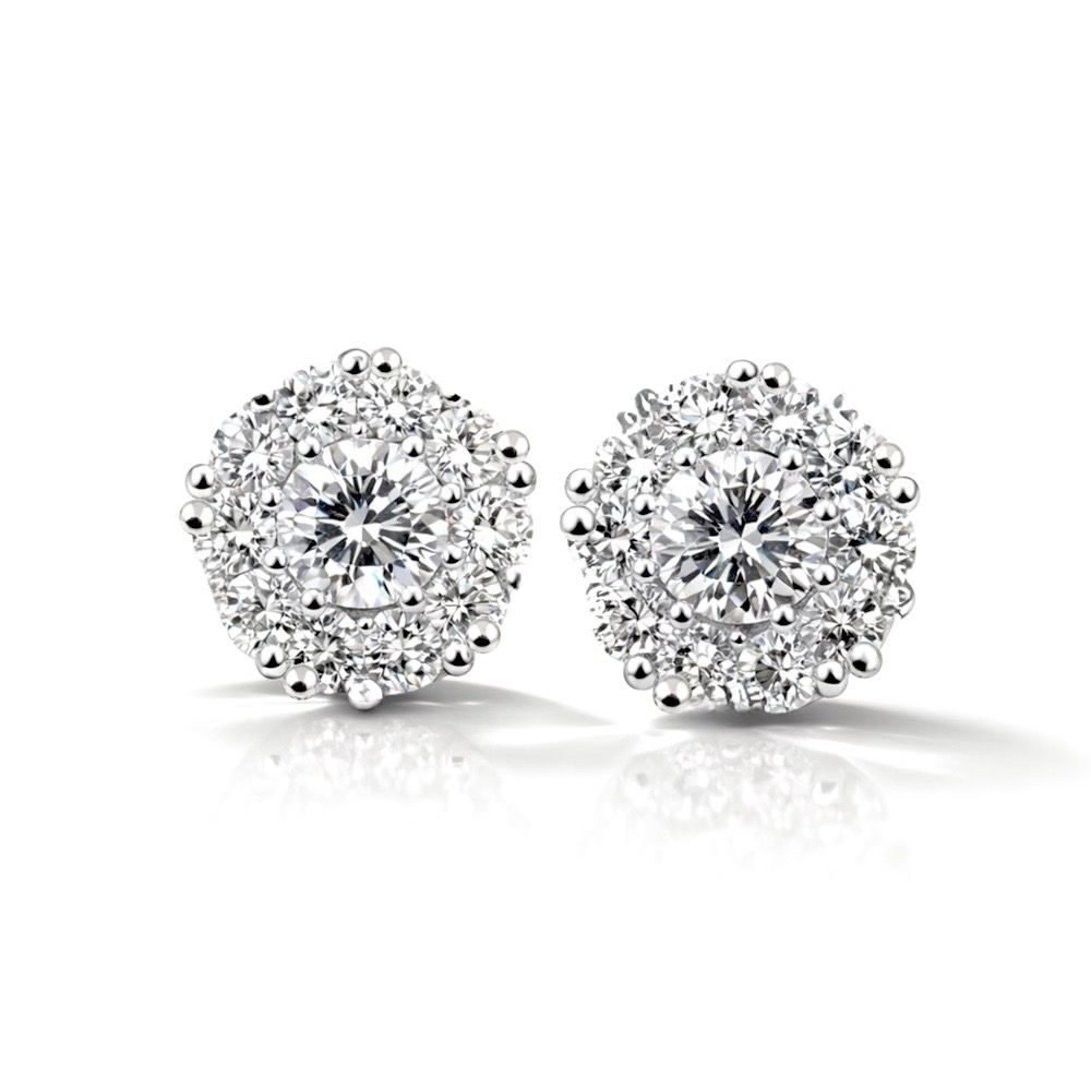 Brinco Matrix Tenns Cravejado Hipoalergênico Banha... - RC JOIAS BY RUDI