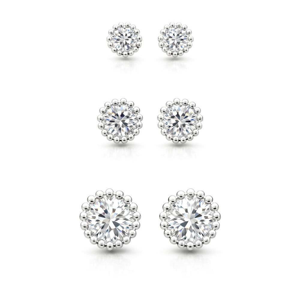 Brinco Trio Ponto Luz Borda Hipoalergênico Banhado... - RC JOIAS BY RUDI