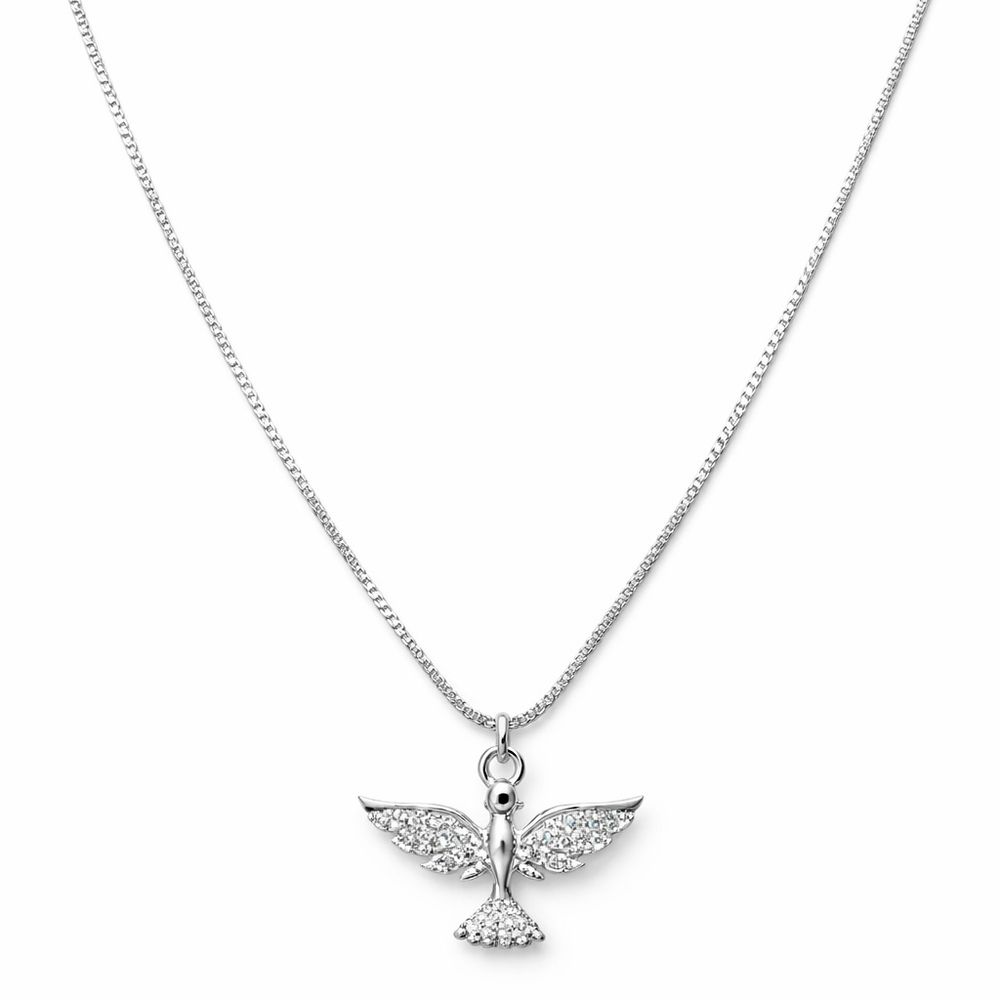 Colar Espírito Santo Cravejado Banhado a Prata 925... - RC JOIAS BY RUDI