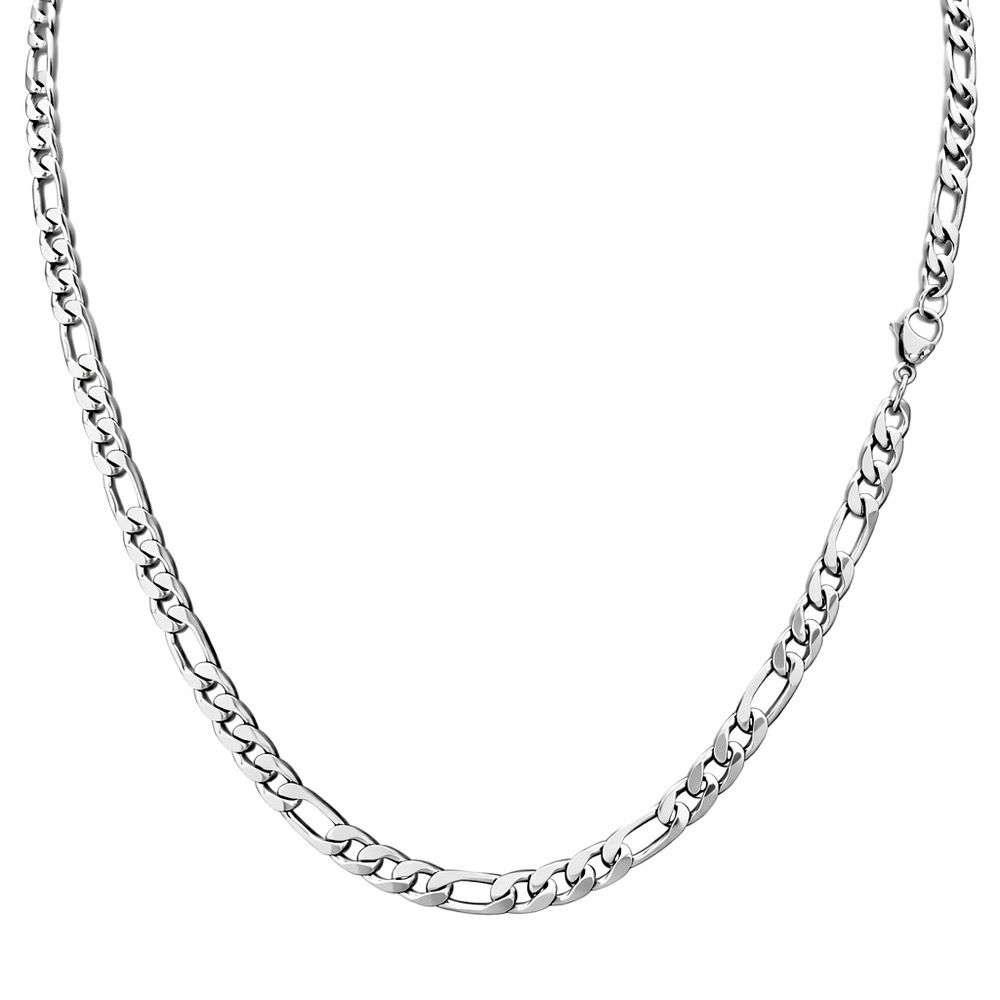 Corrente 3x1 Chapada Fecho Lagosta Aço Inoxidável ... - RC JOIAS BY RUDI