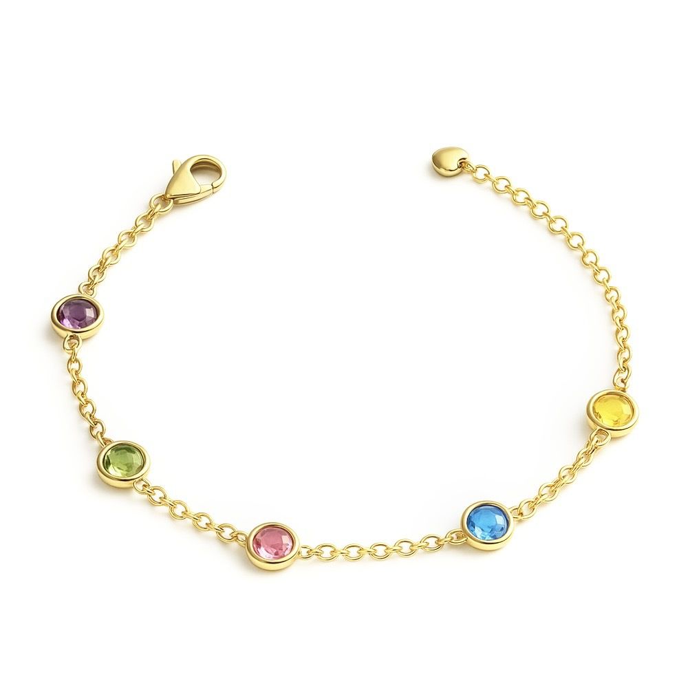 Pulseira Tiffany Colorido Claro Espaçada Banhado A... - RC JOIAS BY RUDI