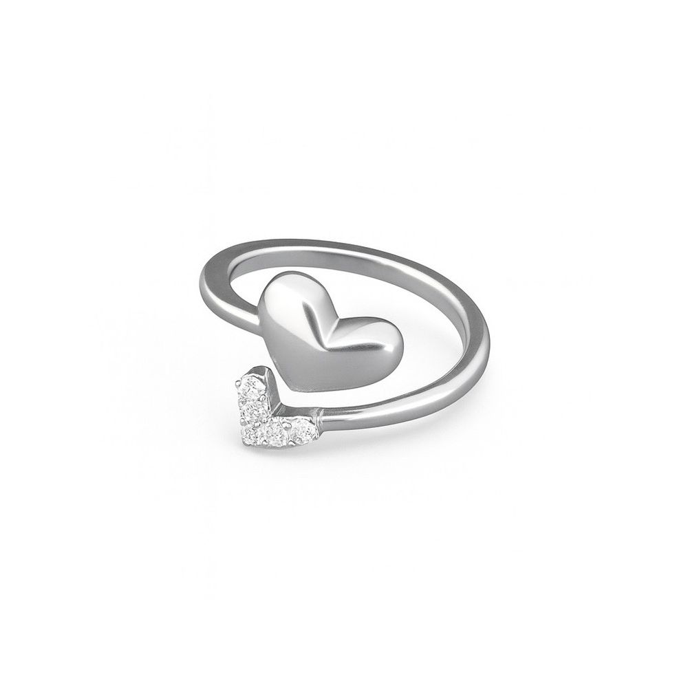 Anel Coração Duplo Regulável Cristal Cravejado Ban... - RC JOIAS BY RUDI