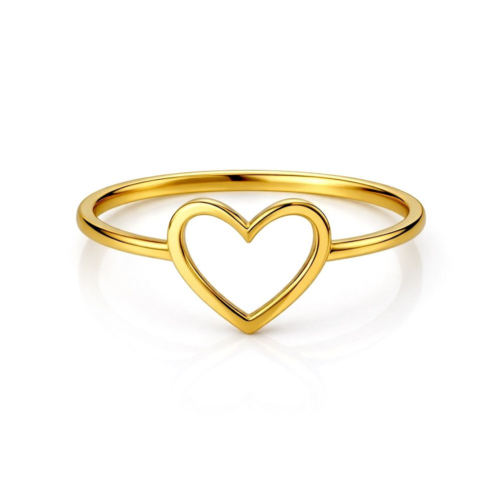 Anel Coração Vazado Aço Dourado - 0000000180573 - RC JOIAS BY RUDI