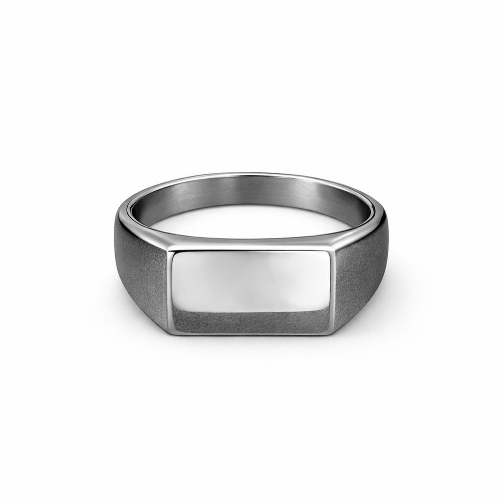 Dedeira Retangular Lisa Aço Dourado - 000000012901... - RC JOIAS BY RUDI