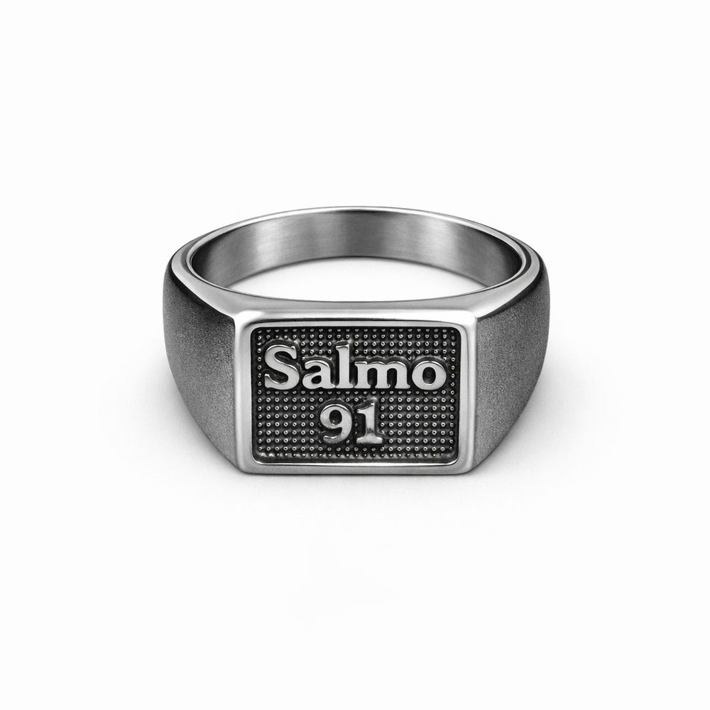 Dedeira Salmos 91 Quadrada Aço Inoxidável - 000000... - RC JOIAS BY RUDI
