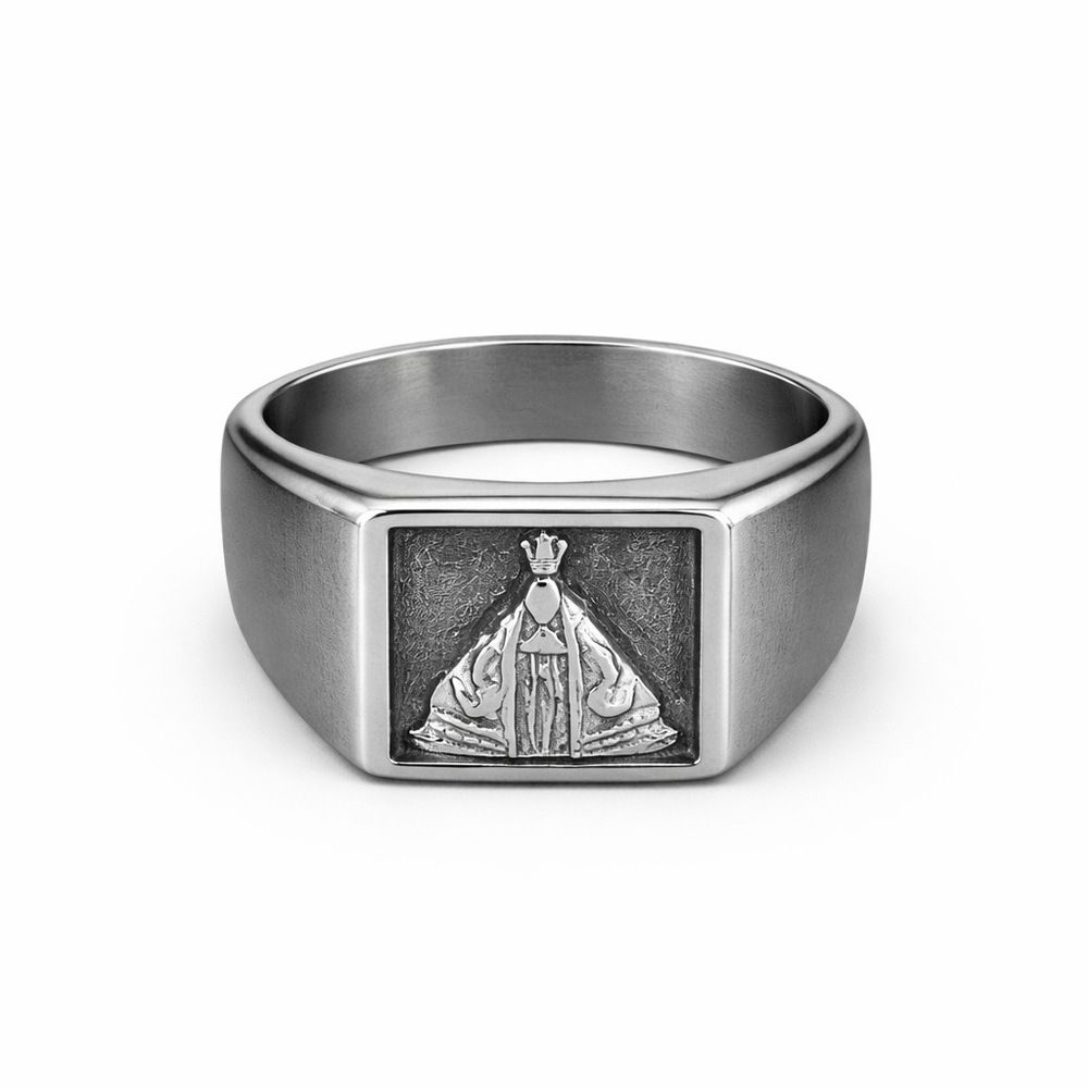 Dedeira Nossa Senhora Quadrada Aço Inoxidável - 00... - RC JOIAS BY RUDI