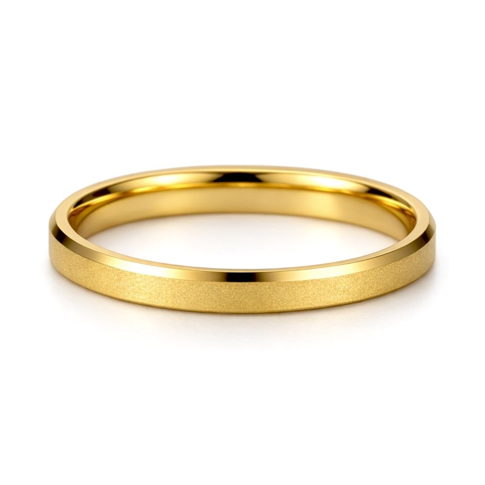 Aliança Fosca Chanfrada Aço Dourado - 000000012553... - RC JOIAS BY RUDI