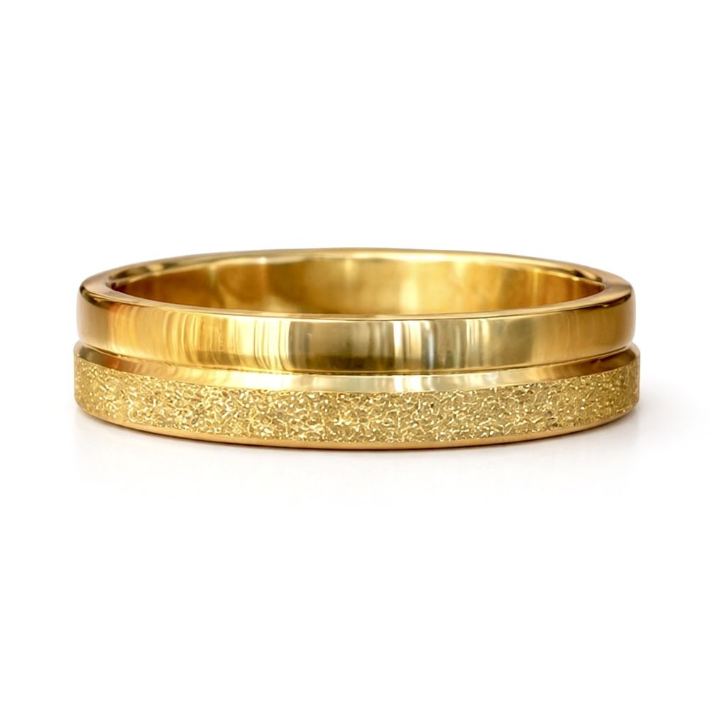 Aliança Reta 1 linha Brilho Aço Dourada - 00000001... - RC JOIAS BY RUDI