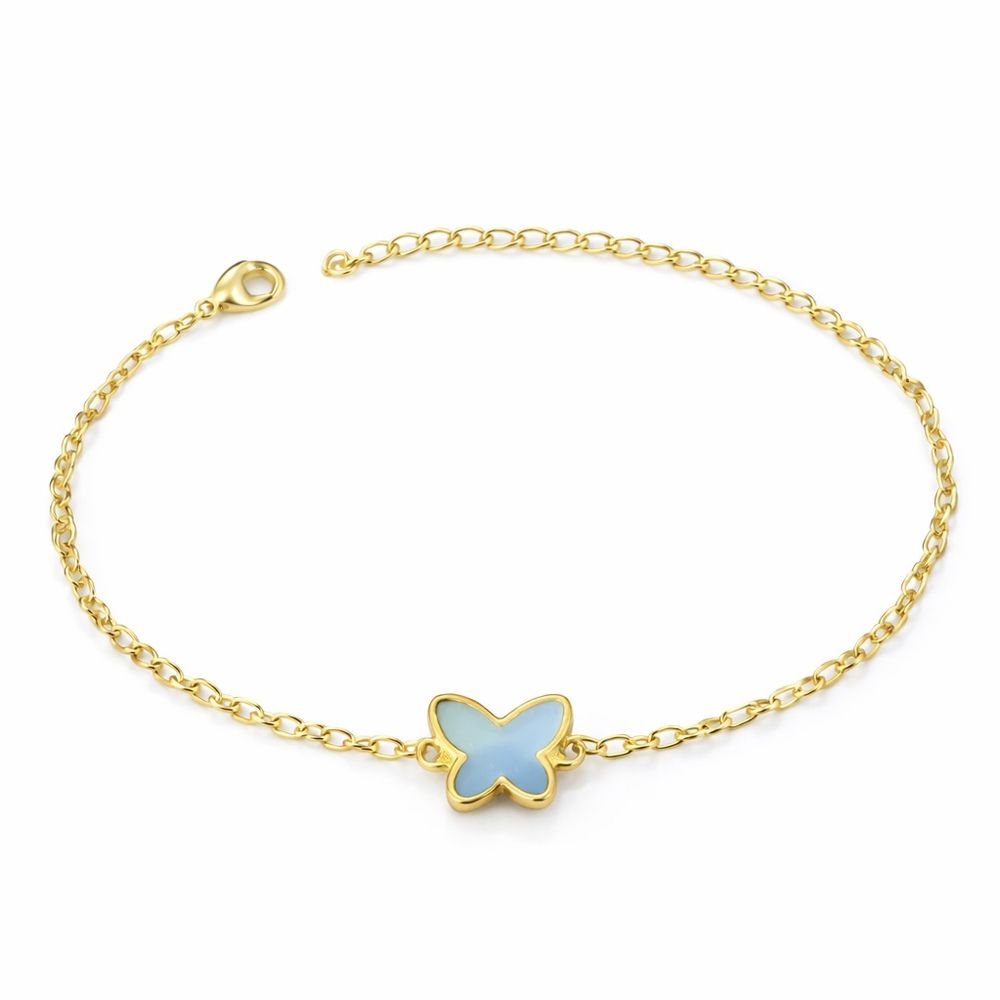 Pulseira Borboleta Azul Meio Banhado a Ouro 18K - ... - RC JOIAS BY RUDI