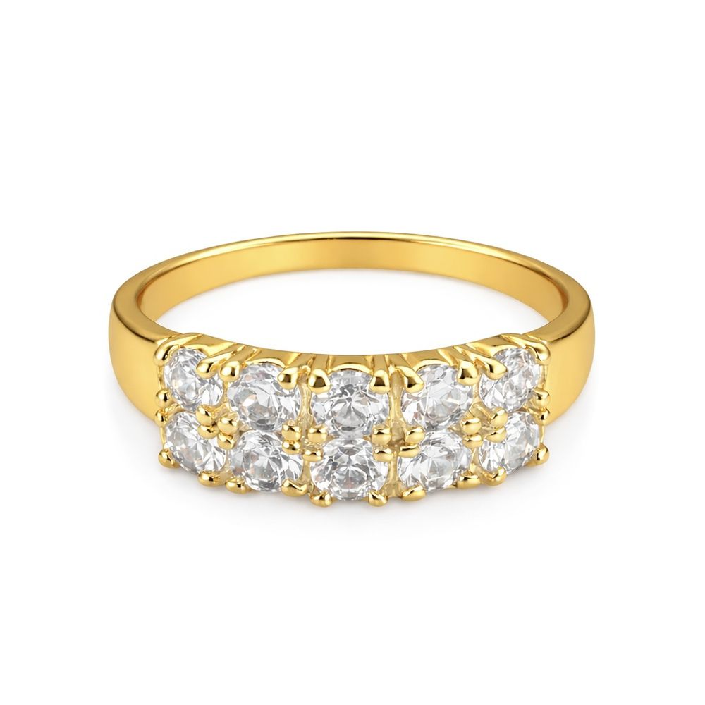 Anel Tela Cristal Zircônia Banhado a Ouro 18K - 00... - RC JOIAS BY RUDI