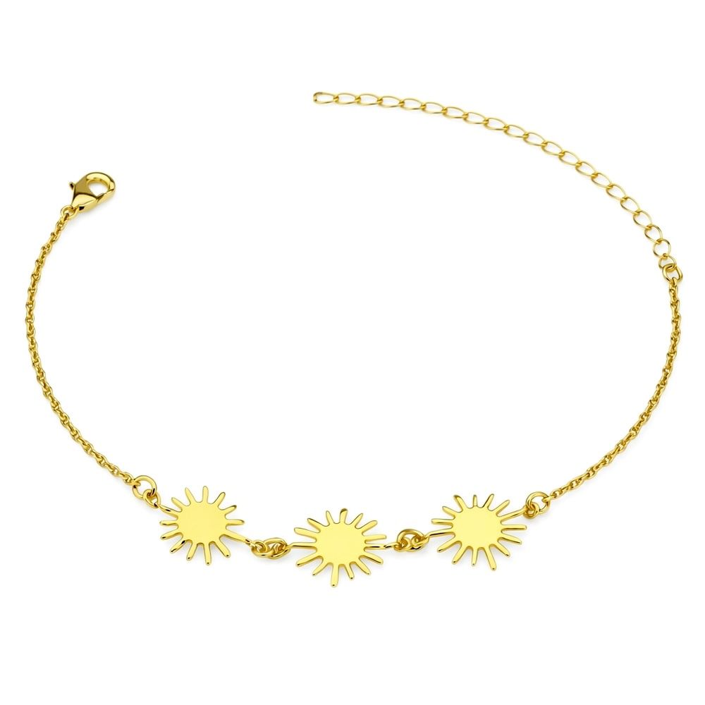 Pulseira três Sol Banhada a Ouro 18K - 00000001222... - RC JOIAS BY RUDI