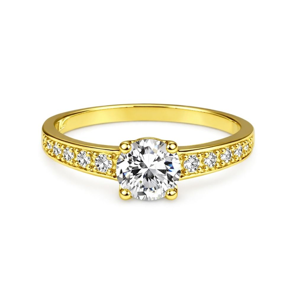 Anel Solitário Debutante Banhado a Ouro 18K - 0000... - RC JOIAS BY RUDI