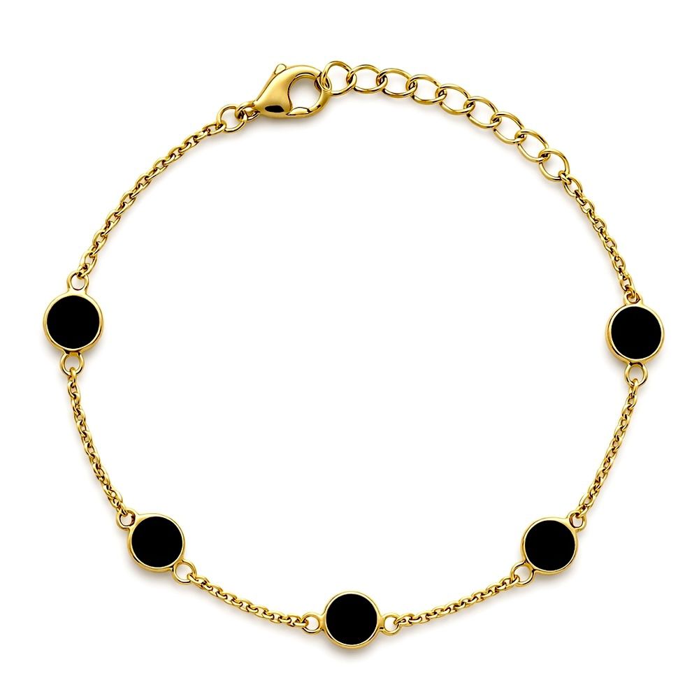 Pulseira Tiffany Preta Banhado a Ouro 18k - 000000... - RC JOIAS BY RUDI