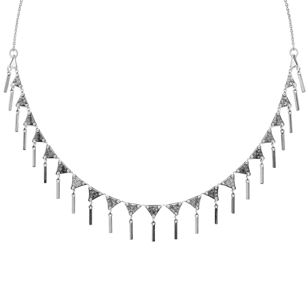 Colar Triângulo Palito 43c Banhado A Prata 925 - 0... - RC JOIAS BY RUDI