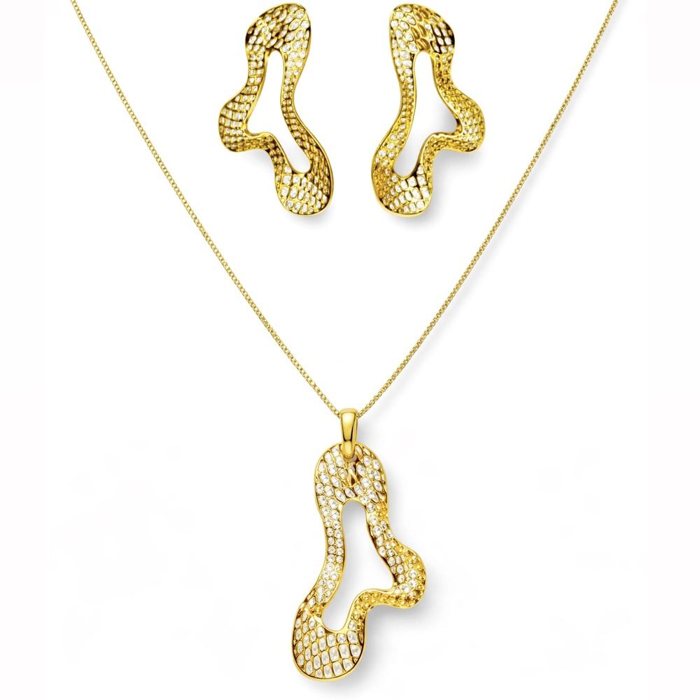 Conjunto Orgânico Vazado Banhado a Ouro 18K - 0000... - RC JOIAS BY RUDI