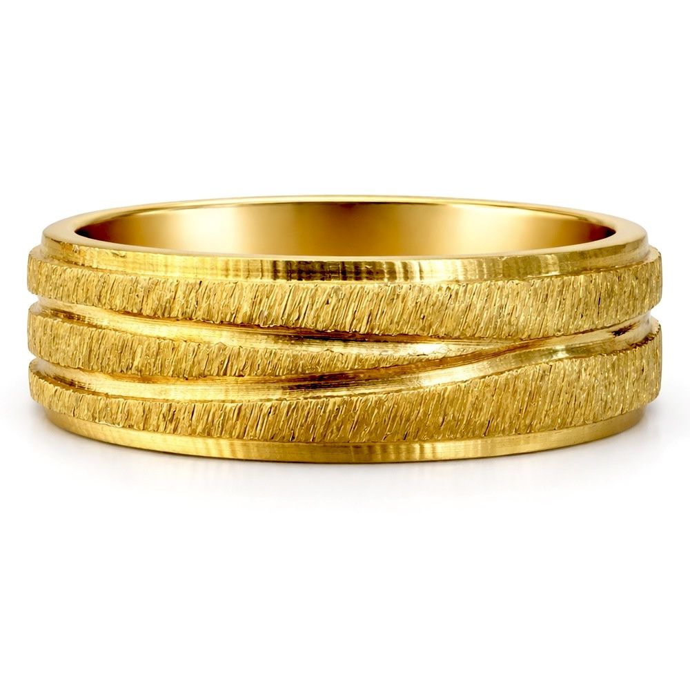 Aliança Reta 3 Linhas Brilho Aço Dourado - 0000000... - RC JOIAS BY RUDI