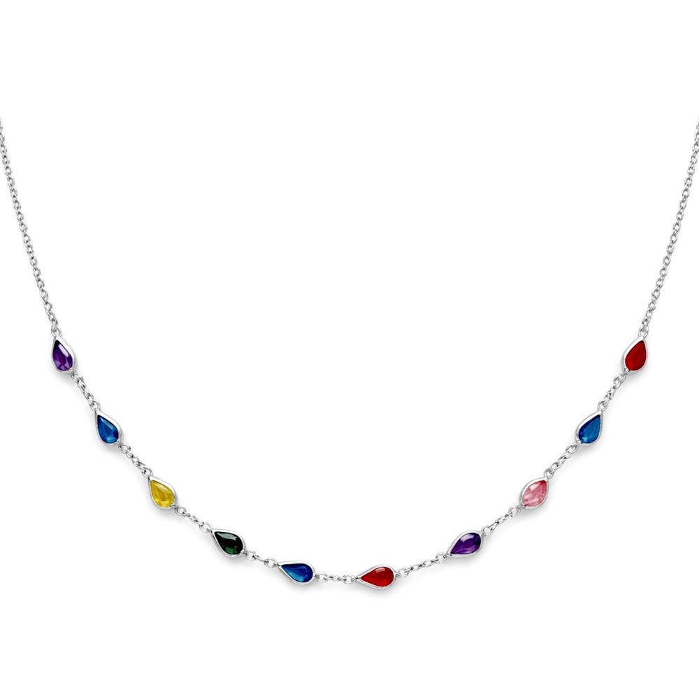 Colar Gota Tiffany Color Banhado a Prata 925 - 000... - RC JOIAS BY RUDI