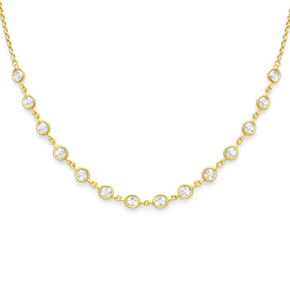 Colar Tiffany Cristal Banhado Ouro 18K - 000000018... - RC JOIAS BY RUDI