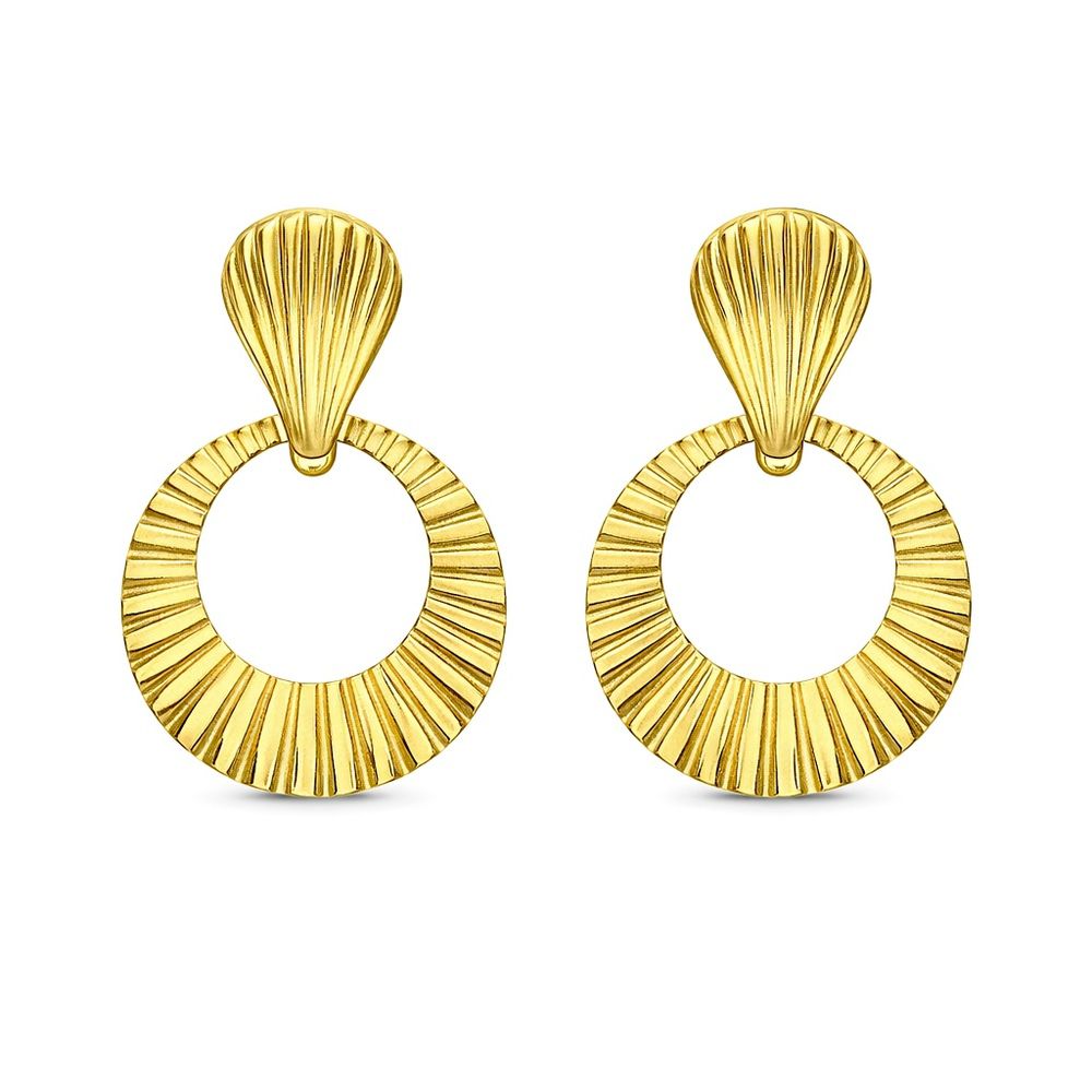 Brinco Frontal Frisado Banhado a Ouro 18K - 000000... - RC JOIAS BY RUDI