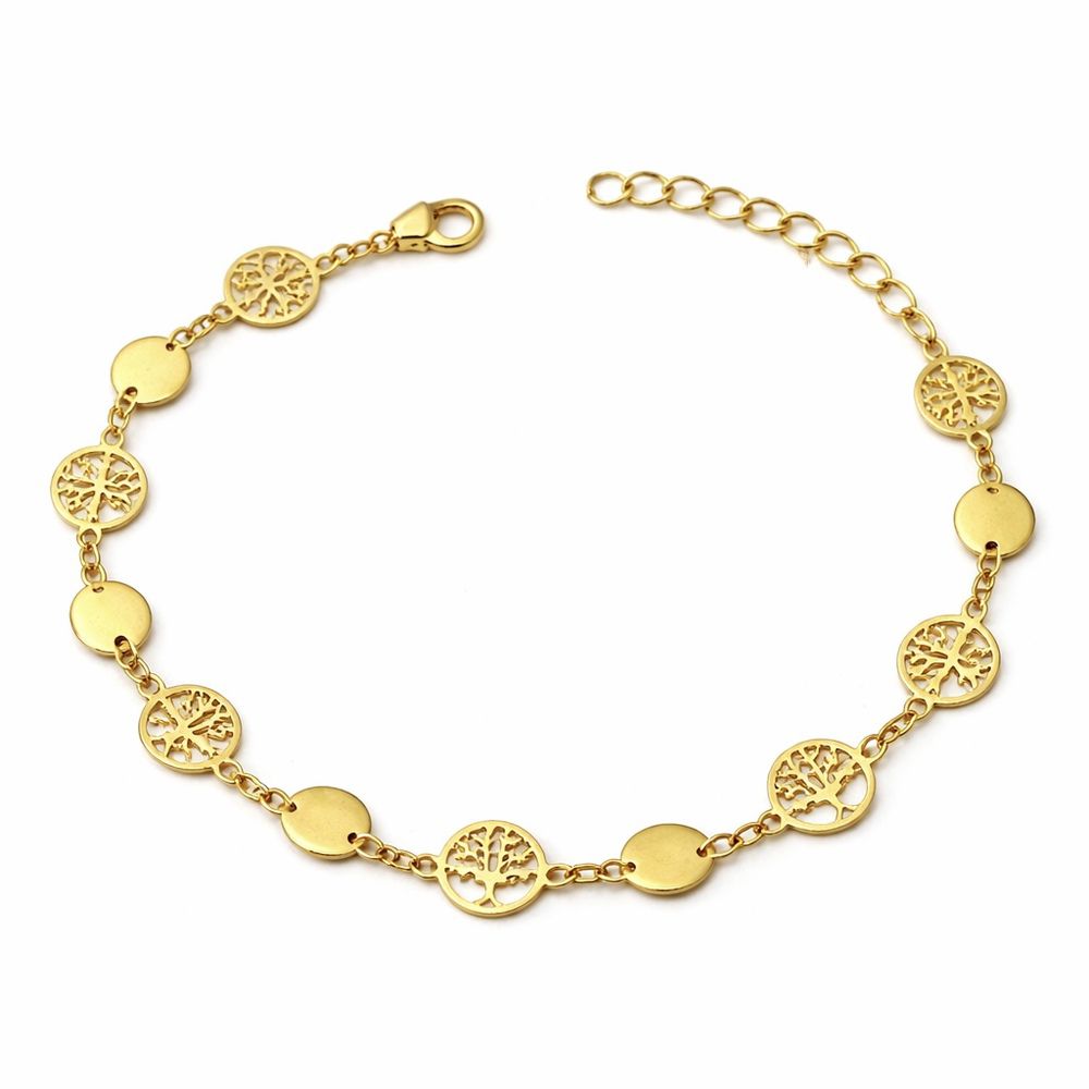 Pulseira Árvore da Vida Medalha Banhado a Ouro 18K... - RC JOIAS BY RUDI