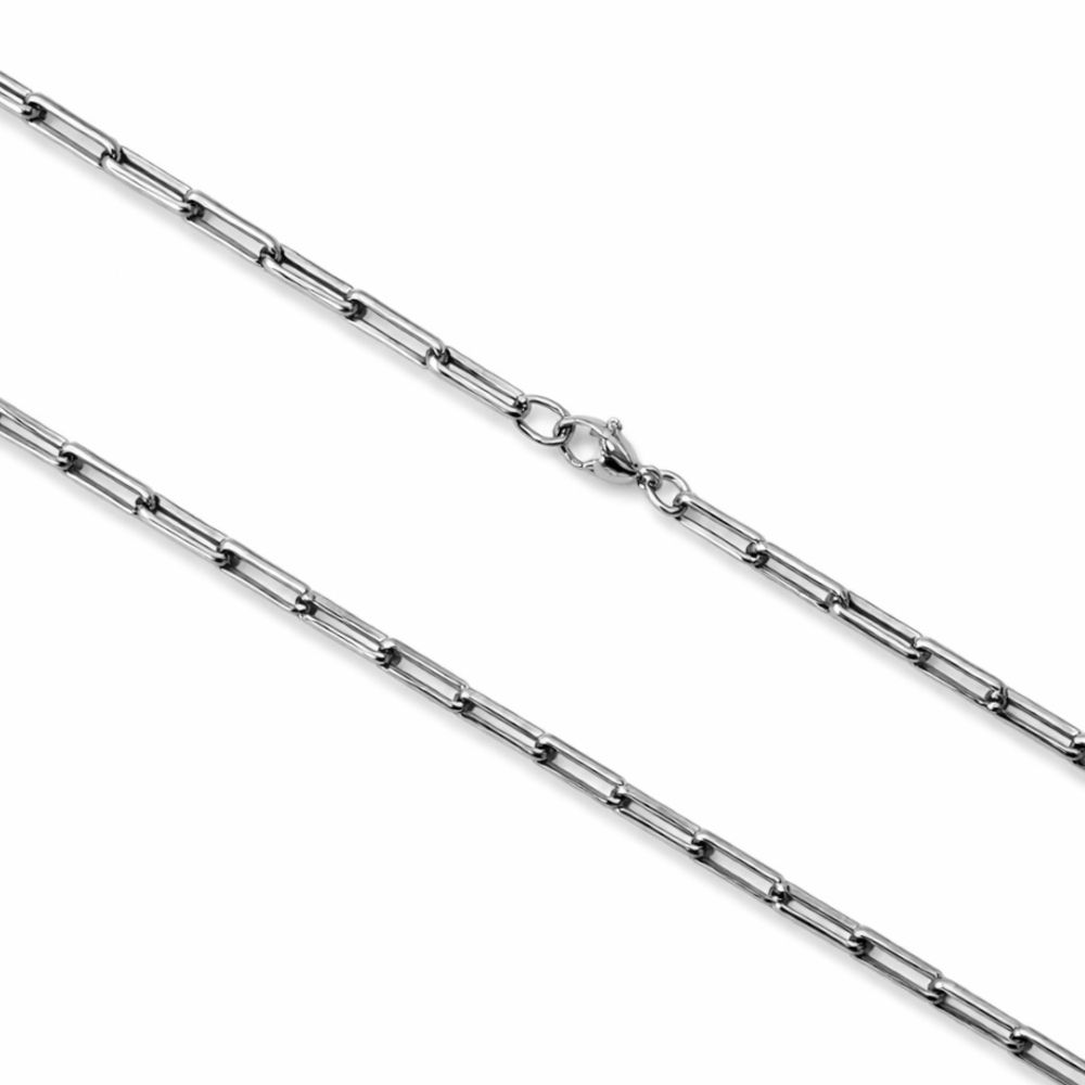 Corrente Cartier Achatada Alongada Aço Inoxidável ... - RC JOIAS BY RUDI