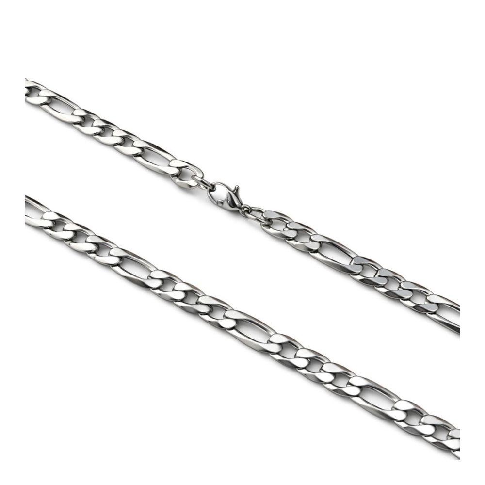 Corrente 3x1 Chapada 7 Milímetros Aço Inoxidável -... - RC JOIAS BY RUDI
