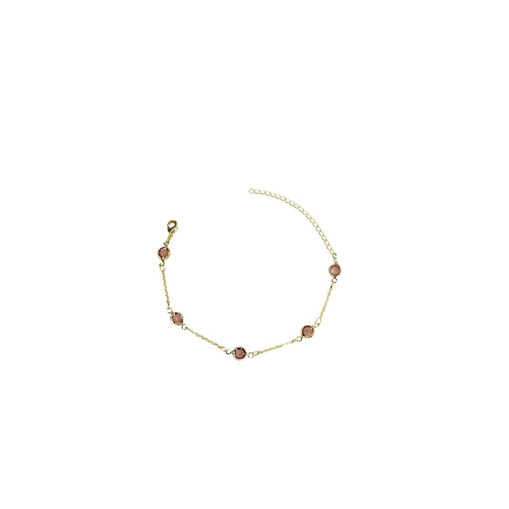 Pulseira Cinco Tiffany Lilás Espaçada Banhado A Ou... - RC JOIAS BY RUDI