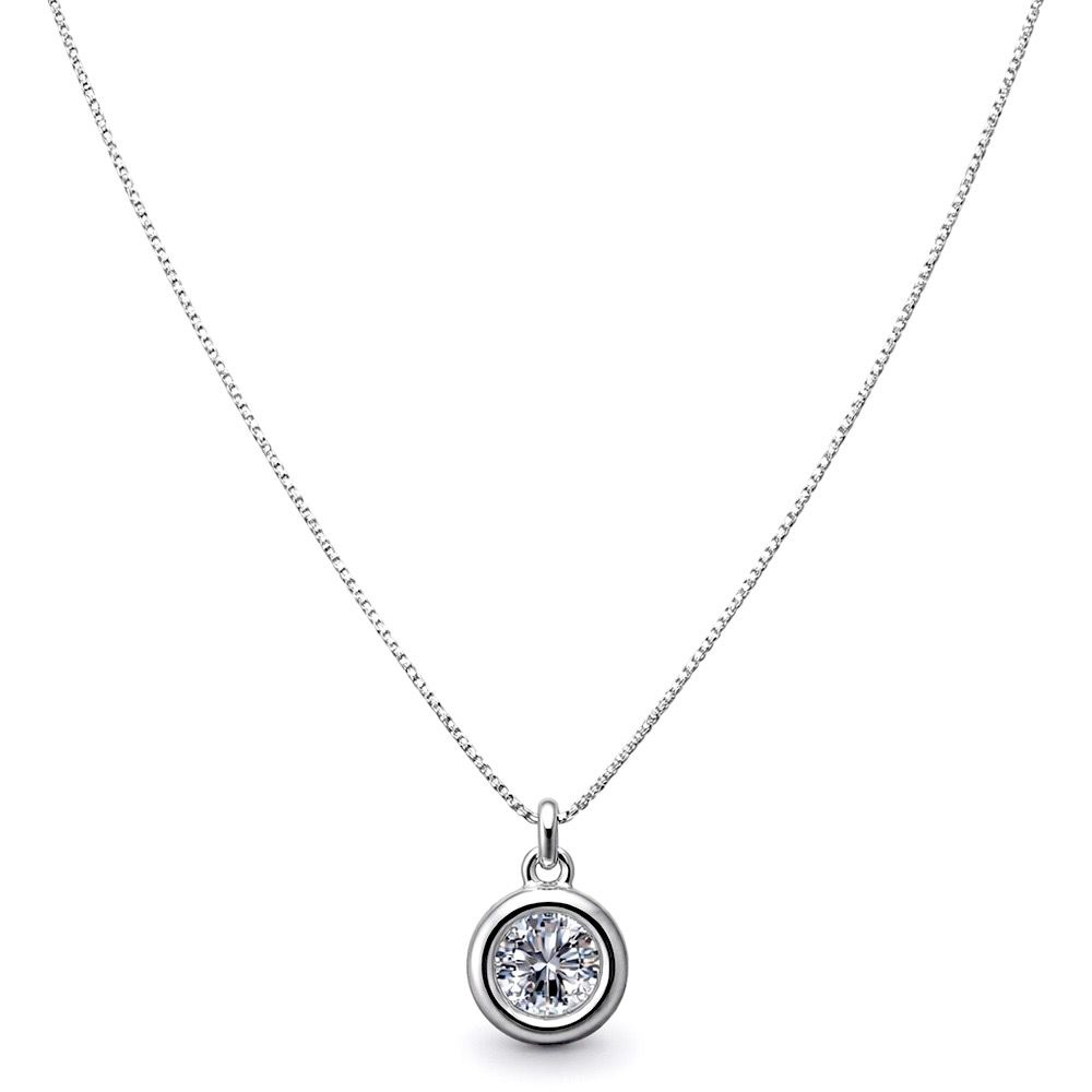 Colar Redondo Passante Zircônia Banhado A Prata 92... - RC JOIAS BY RUDI