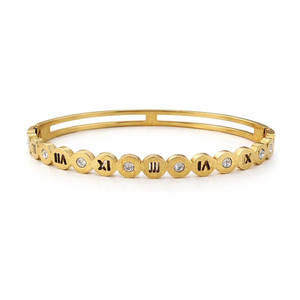 Pulseira Bracelete Romano Bvlgari Aço Dourado - 0... - RC JOIAS BY RUDI