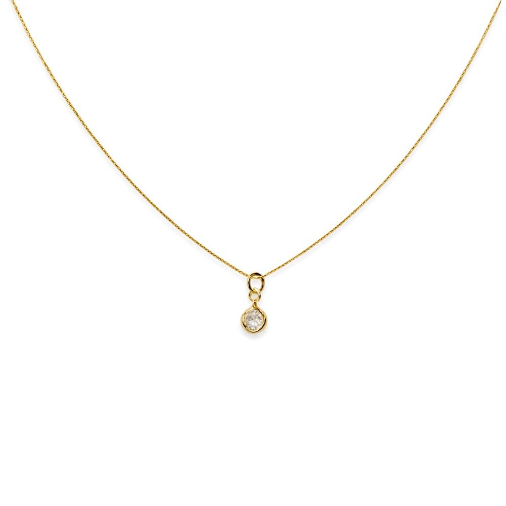 Colar Ponto De Luz Zircônia Banhado A Ouro 18K - 0... - RC JOIAS BY RUDI