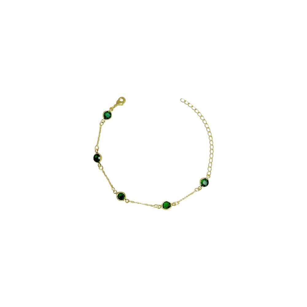 Pulseira Cinco Tiffany Verde Banhado A Ouro 18K - ... - RC JOIAS BY RUDI