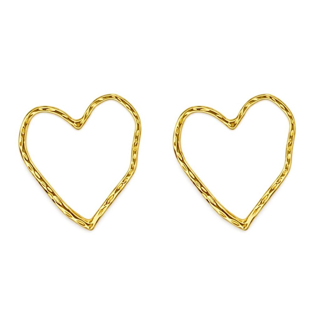 Brinco Tortinho Coração Vazado Banhado a Ouro 18K ... - RC JOIAS BY RUDI