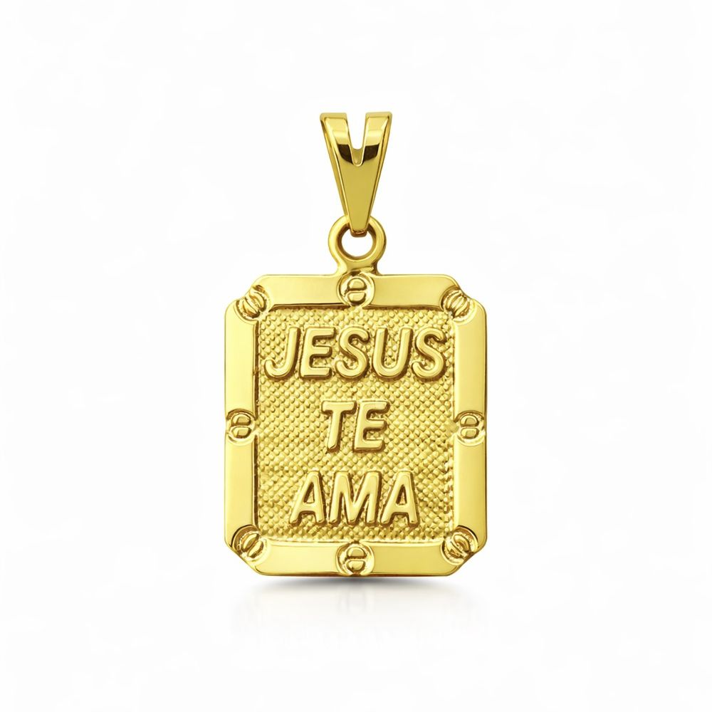 Pingente Jesus Te Ama Banhado a Ouro 18k - 0000000... - RC JOIAS BY RUDI