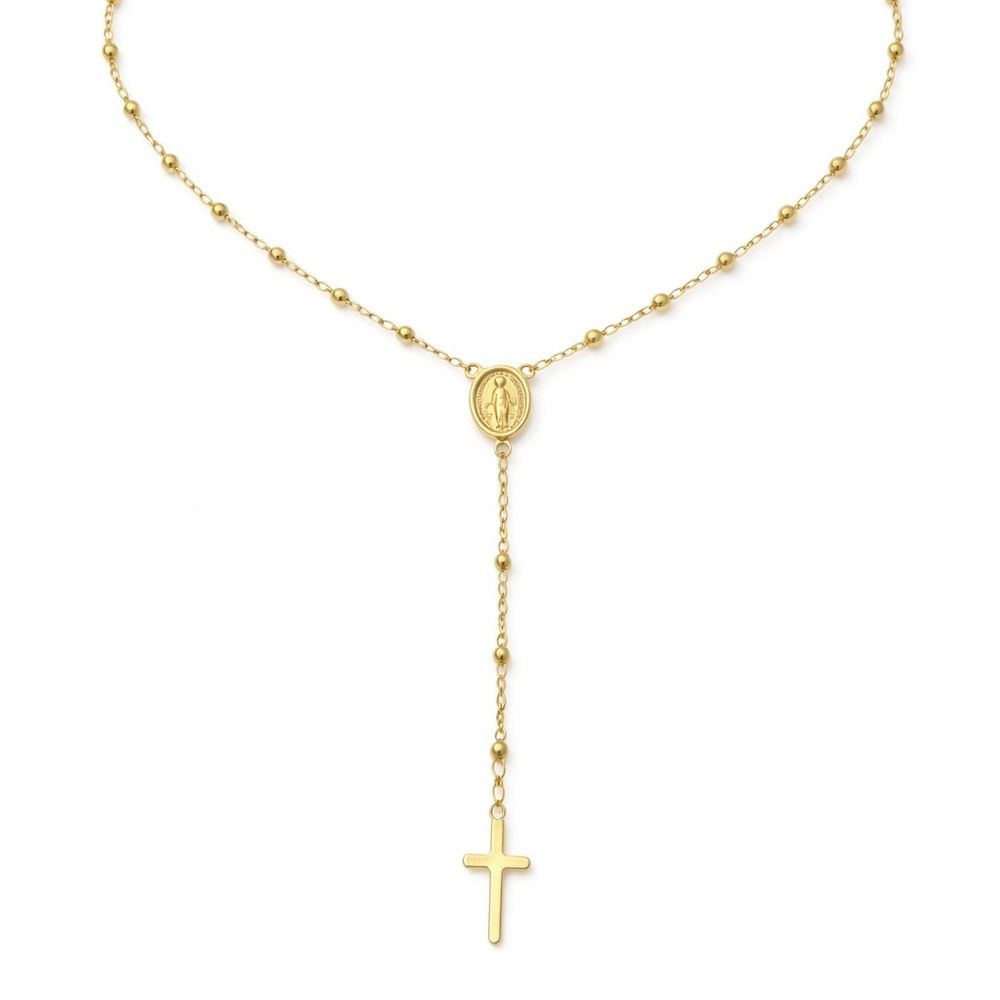 Colar Terço São Bento Banhado a Ouro 18K - 0000000... - RC JOIAS BY RUDI