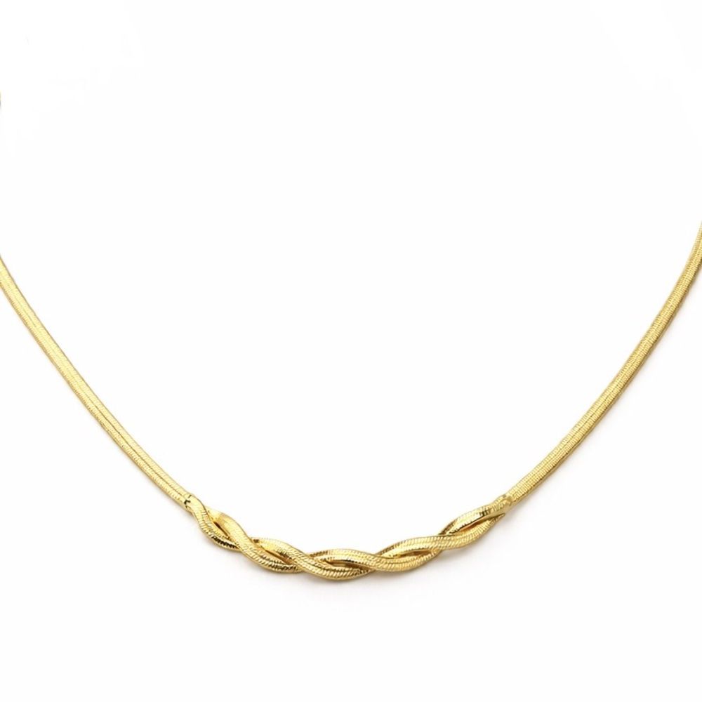 Colar Laminada Trançada Banhado a Ouro 18K - 00000... - RC JOIAS BY RUDI